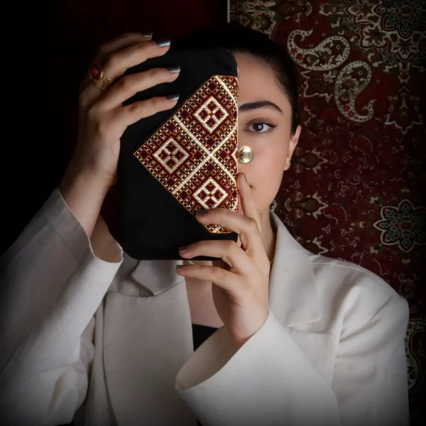 Handcrafted Balochi Embroidered Velvet Clutch