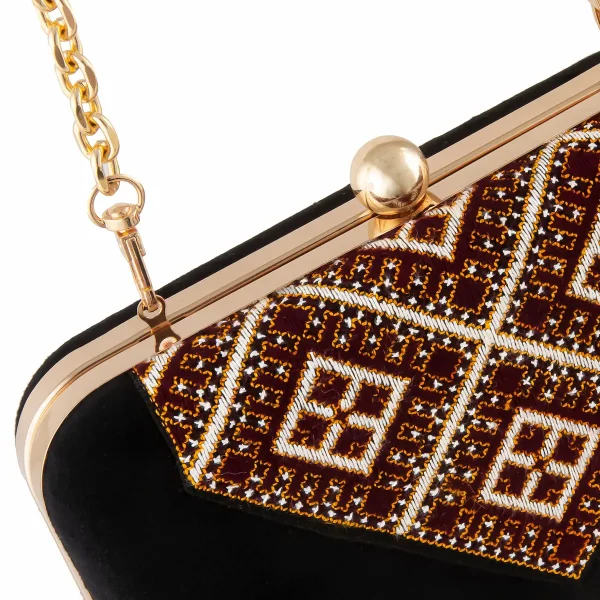 Handcrafted Balochi Embroidered Velvet Clutch