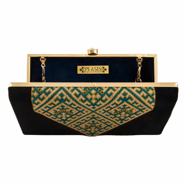 Traditional Balochi Needlework Velvet Clutch Bag
