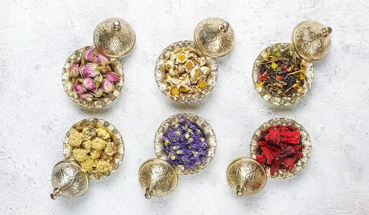 Metal serving dishes with Persian art