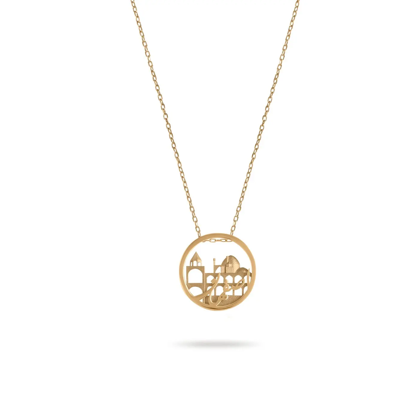 Isfahan Design Gold Necklace – Elegant Matte & Glossy Finish
