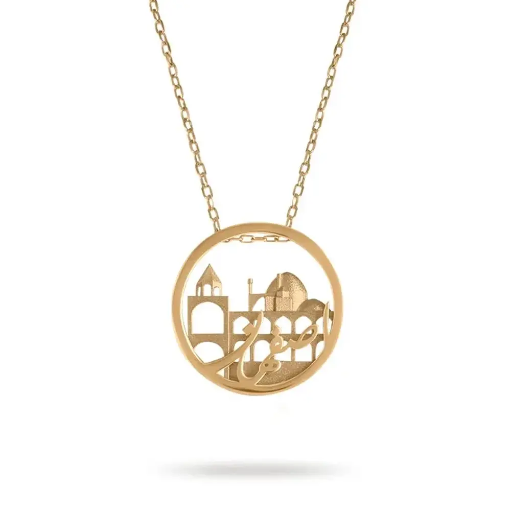 Isfahan Design Gold Necklace – Elegant Matte & Glossy Finish