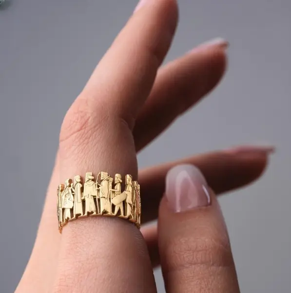 Women’s 18K Gold Zorban Ring – Symbol of Persian Strength