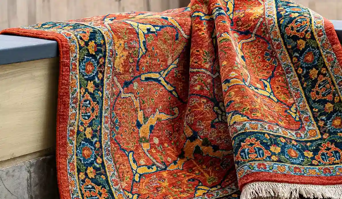 Handmade Persian red rug