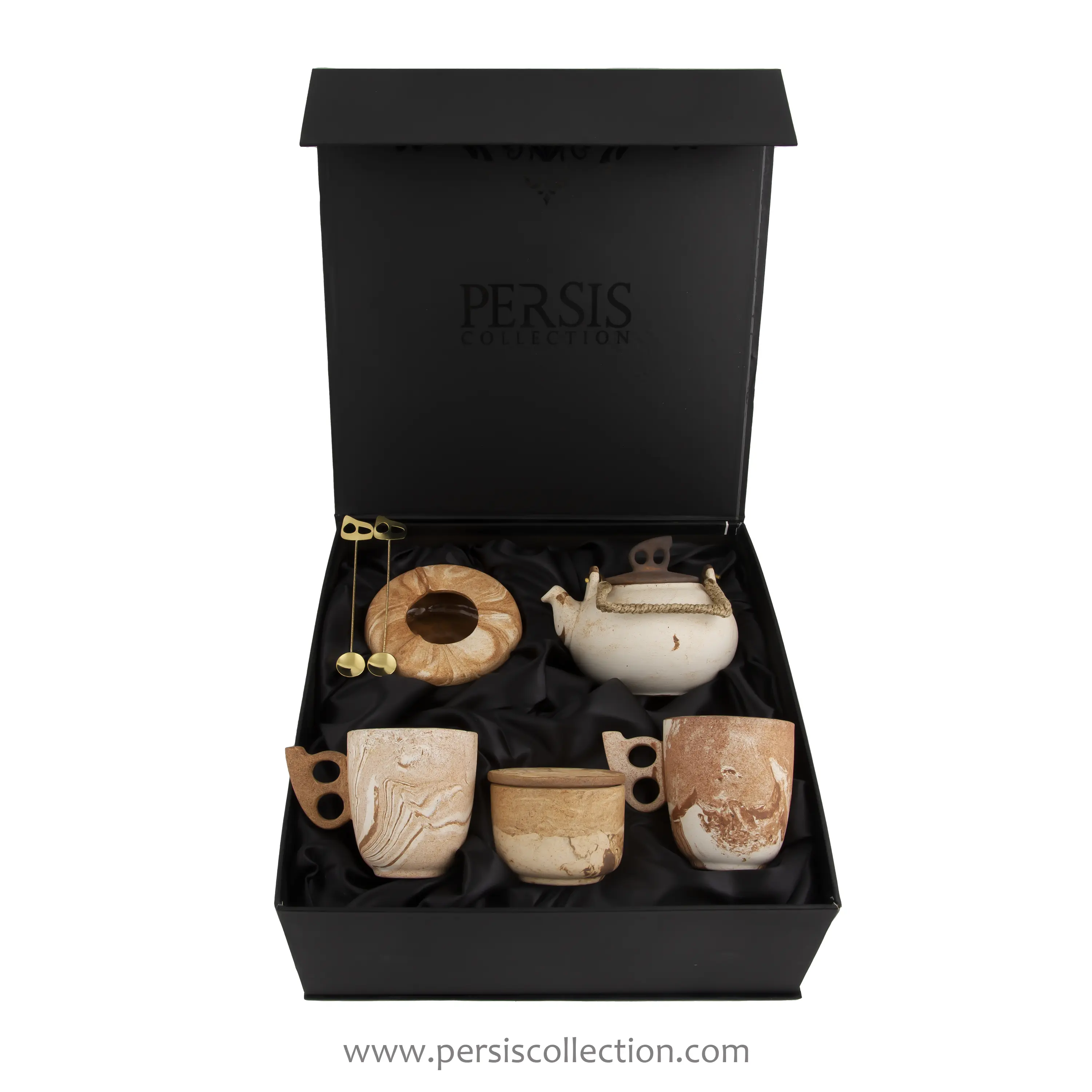 Handcrafted Persian Pottery Tea Set for Two – Luxury Gift Edition