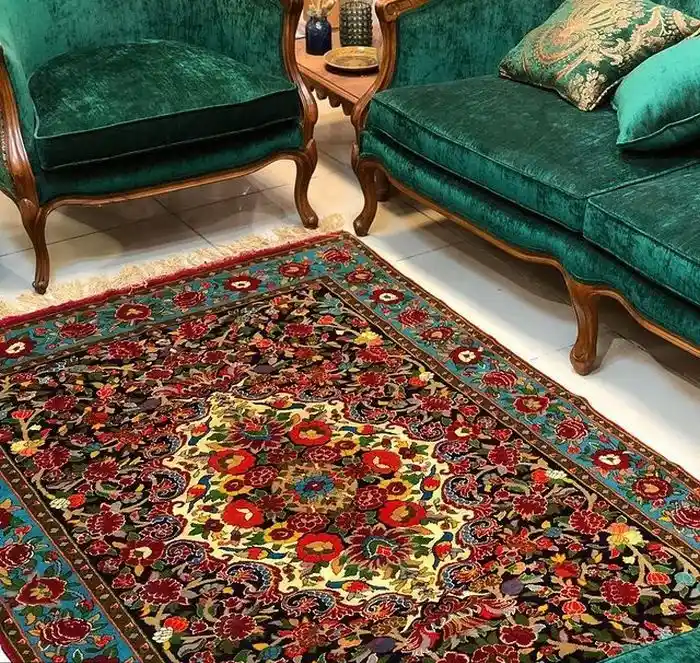 Tabriz silk rug
