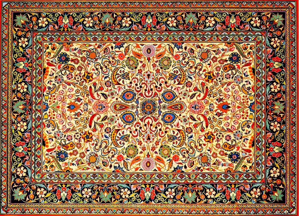 Authentic Tabriz Rug with intricate design and vibrant colors