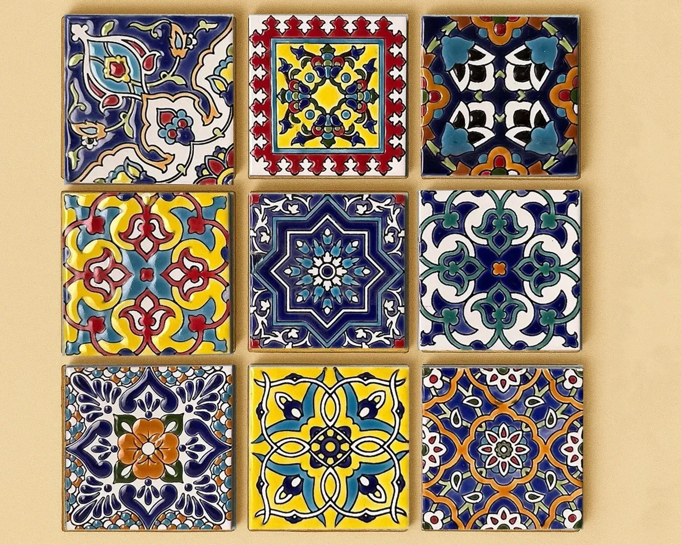 Intricate geometric patterns of Persian tiles showcasing mathematical precision and artistic beauty.