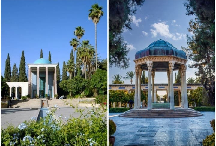 Saadi Tomb and Hafez Tomb in Shiraz Persian, city of poets