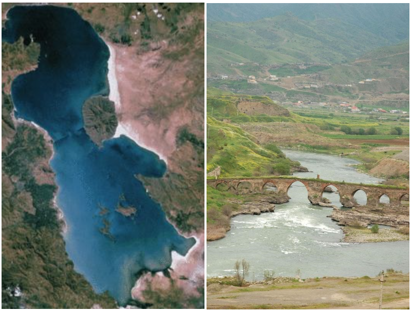 Scenic view of Aras River flowing near Lake Urmia in East Azerbaijan