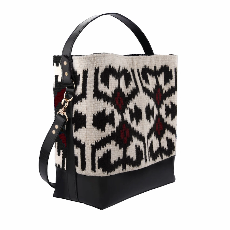 Persian Handwoven Leather Kilim Shoulder Bag