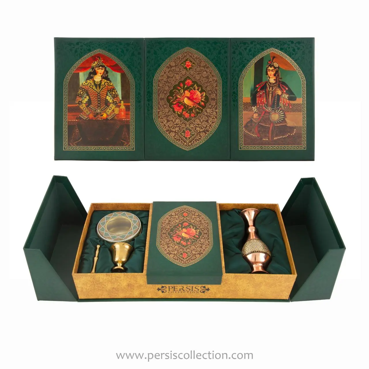 Persian Gift Set – Brass Mortar, Saffron Box, and More
