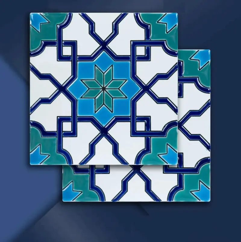 Elegant Persian Tiles - Iranian Ceramic Arsi Design for Kitchen & Bathroom