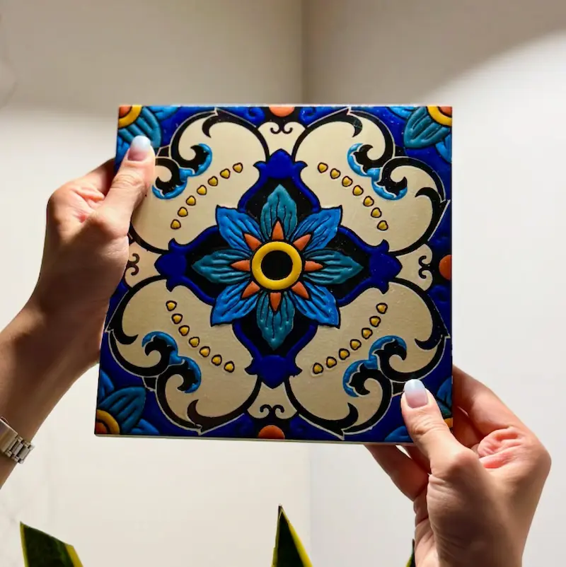 Iranian Tiles Authentic Persian Ceramic Tile with Mudflower Pattern