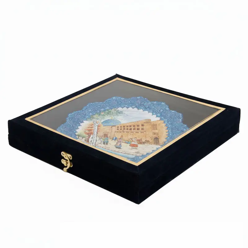 Isfahan Minakari Wall Plate with Shah Mosque Motif