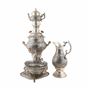 Electric Persian Samovar with Handcrafted Silver Engraving