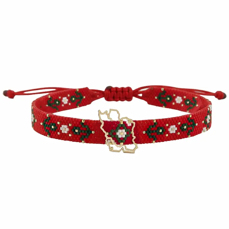 Elegant Persian Bracelets Featuring 18K Gold & Iran Map Design