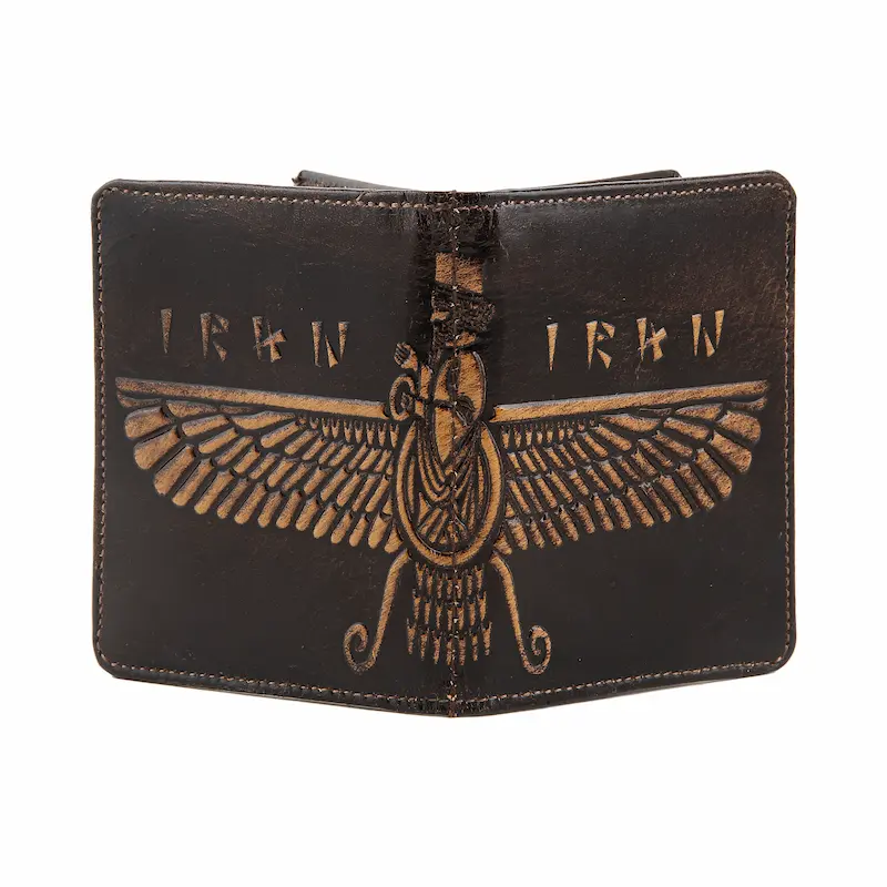 Golden Faravahar Copper & Leather Persian Gift Set – Persian Gifts for Him