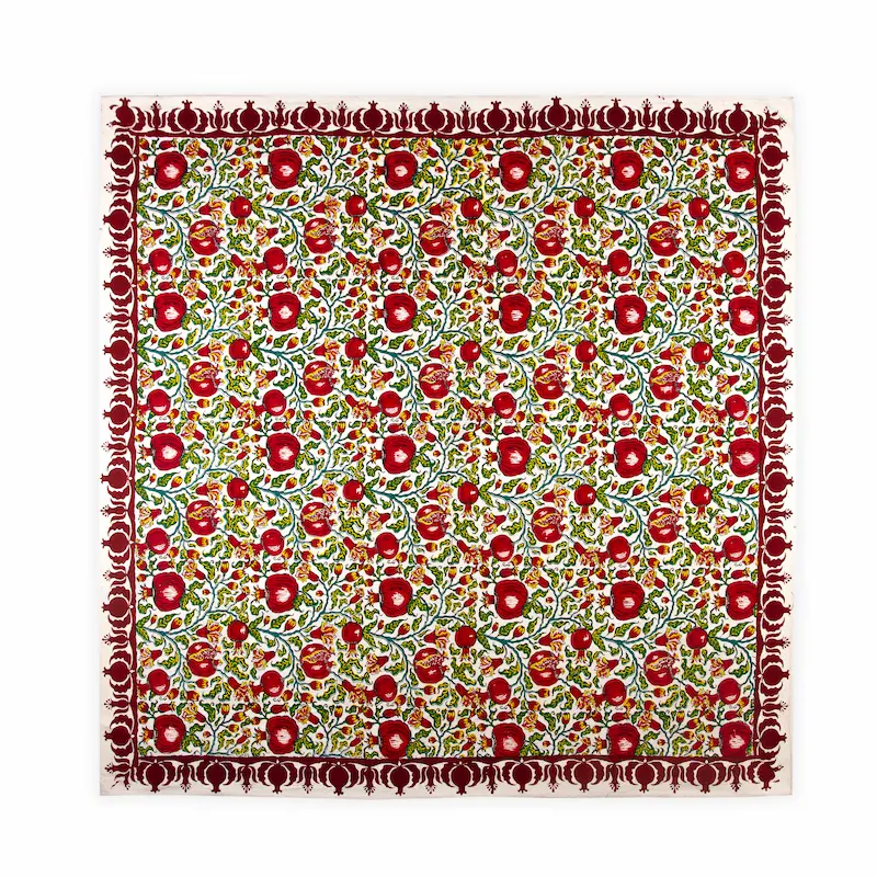 Handcrafted Anar Pattern Persian Tablecloth – Traditional Cotton Table Cover