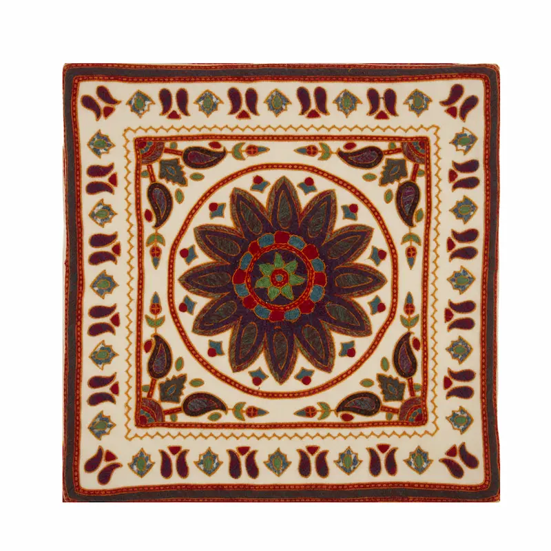 Handcrafted Persian Cushion Cover – Pateh Embroidered Floral Art Cover