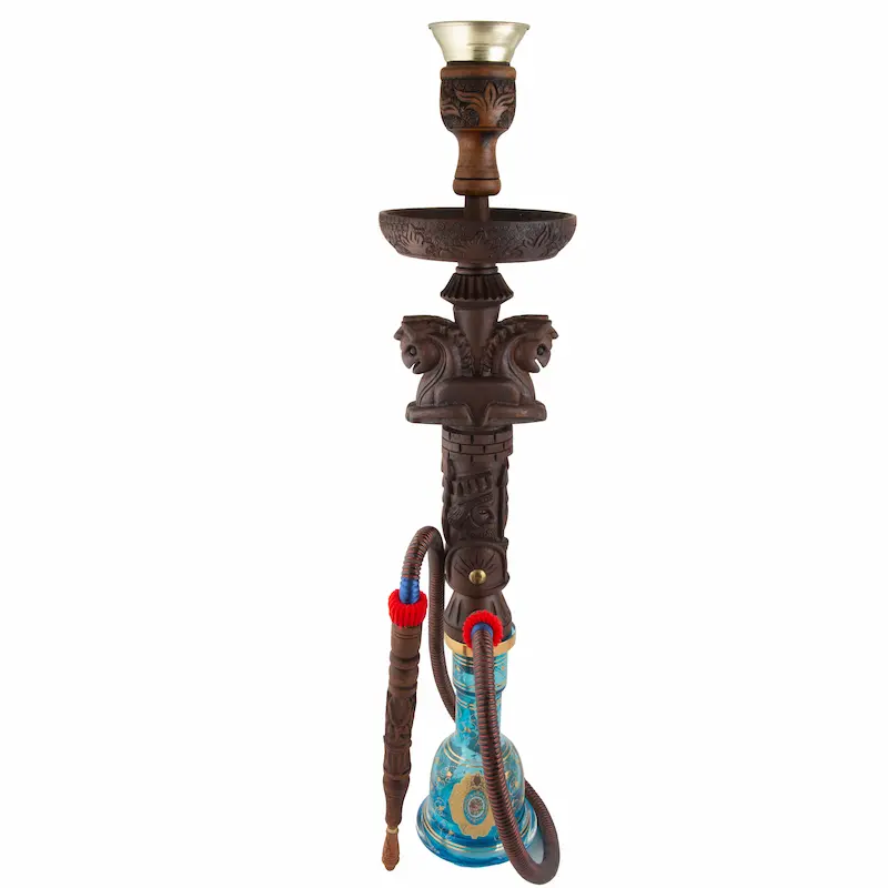Handcrafted Persian Hookah Shisha with Walnut Wood & Double-Layer Glass