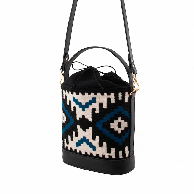 Luxury Persian Handcrafted Kilim Leather Bag - Shoulder Bag with Organic Cotton Lining