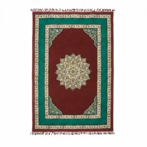 Handcrafted Red Persian Runner with Sun Medallion Motif