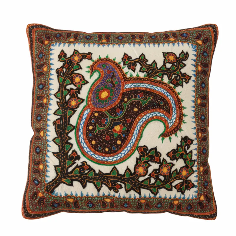 Persian Cushions Set – Red Velvet Backed Patteh Embroidered Art