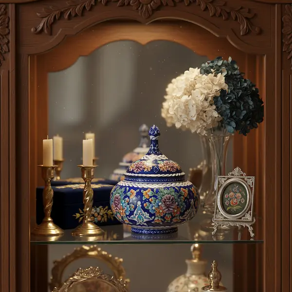 Persian Mina Kari Bowl – Handmade Decorative Dish