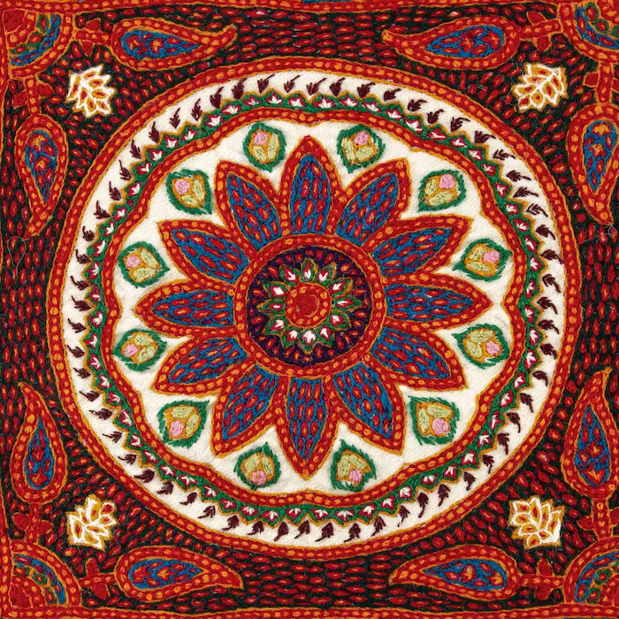 Persian Paisley Velvet Cushion - Handmade Wool Embroidery Set