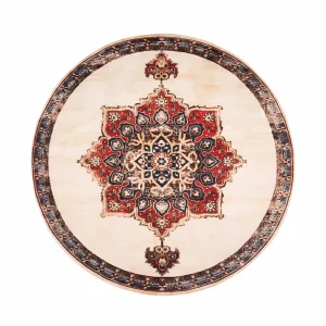 Round Velvet Persian Runner Table Linen with Sun Design