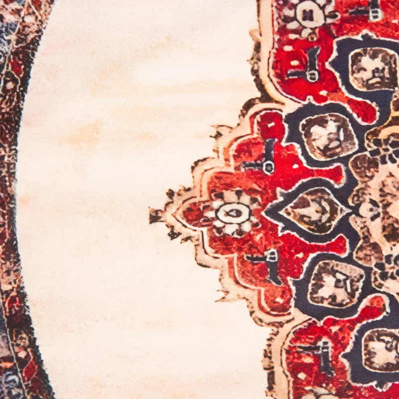 Round Velvet Persian Runner Table Linen with Sun Design