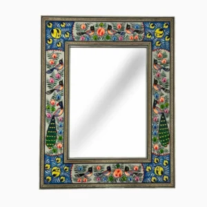 Persian Khatam Mirror with Bird & Flower Design