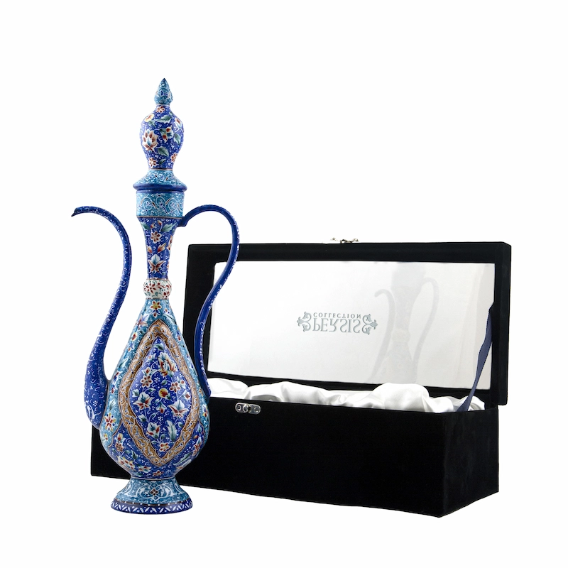 Persian Minakari Art Metal Rosewater Sprinkler – Hand-Painted