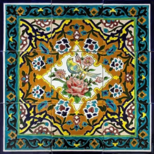 Boostan Garden Pattern Persian Tile – 60×60 White Persian Design Tiles Ceramic