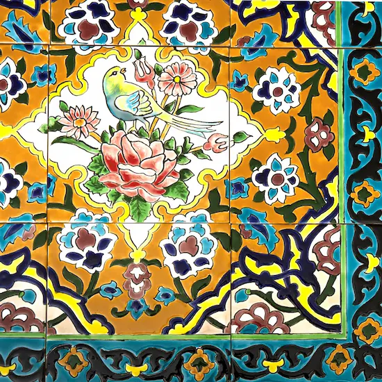 Boostan Garden Pattern Persian Tile – 60x60 White Persian Design Tiles Ceramic