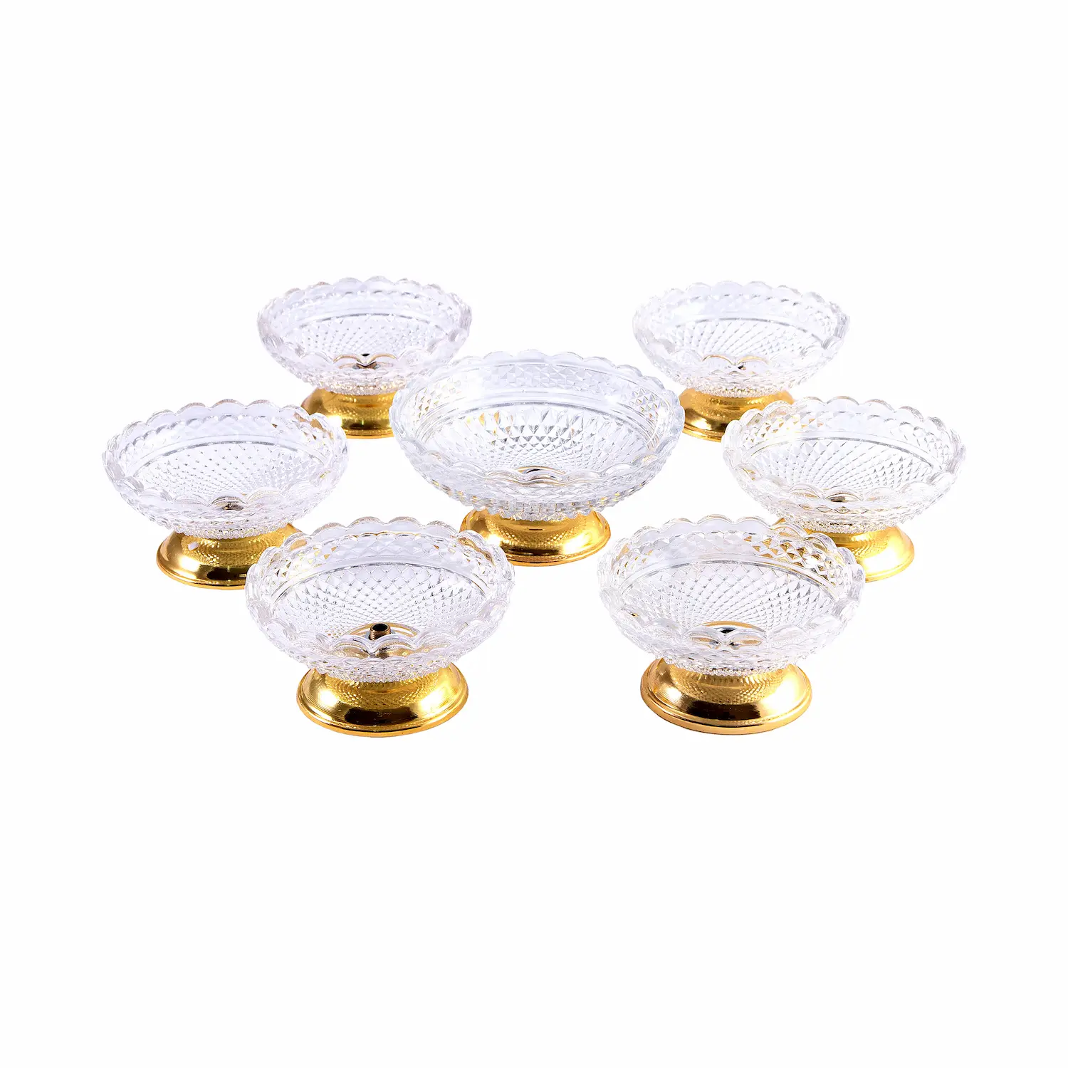 Crystal Glass Haft Sin Set – Iron Base with Durable Plating