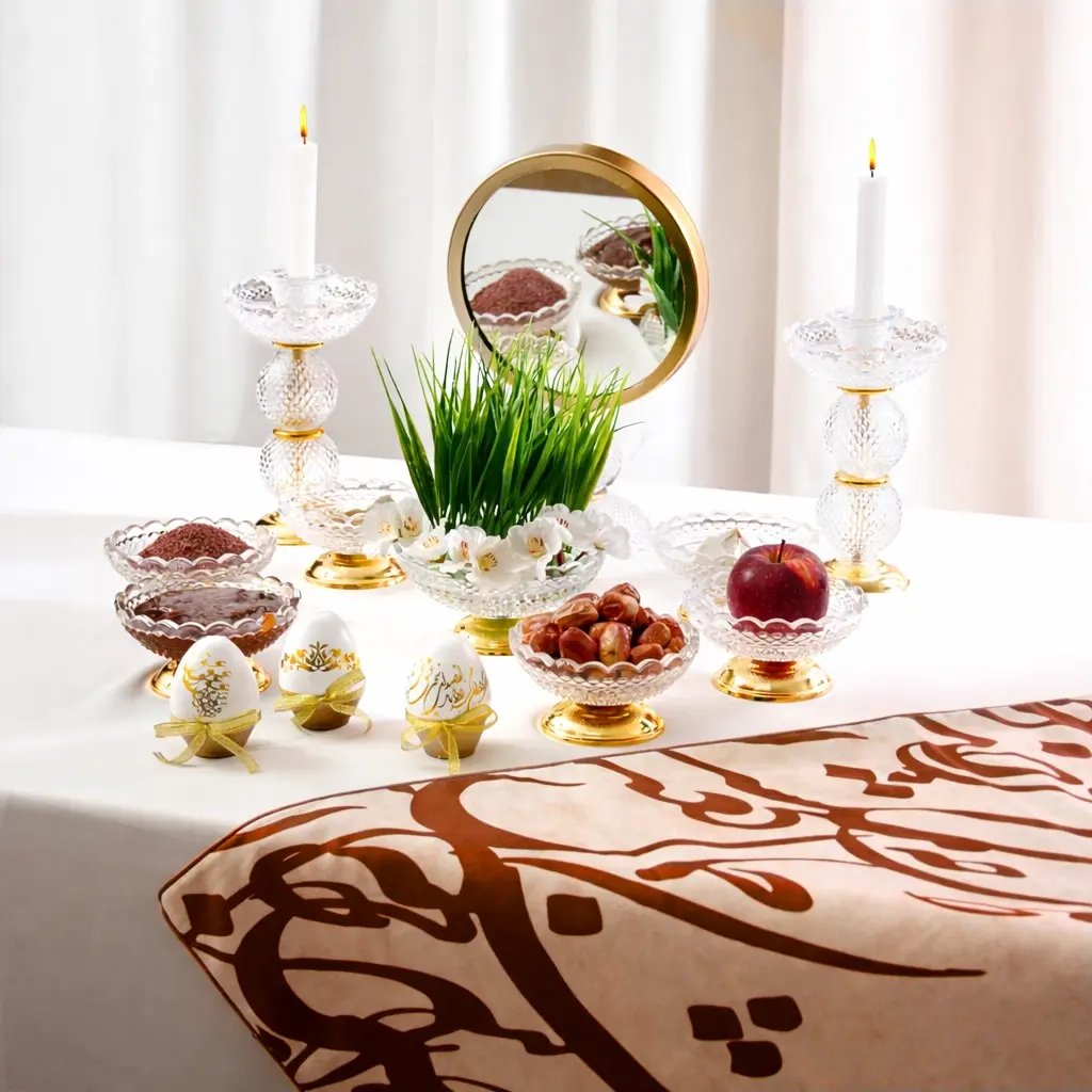 Crystal Glass Haft Sin Set – Iron Base with Durable Plating