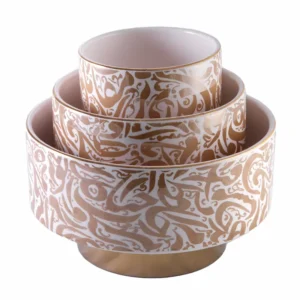 Golden Calligraphy Persian serving Bowl Set