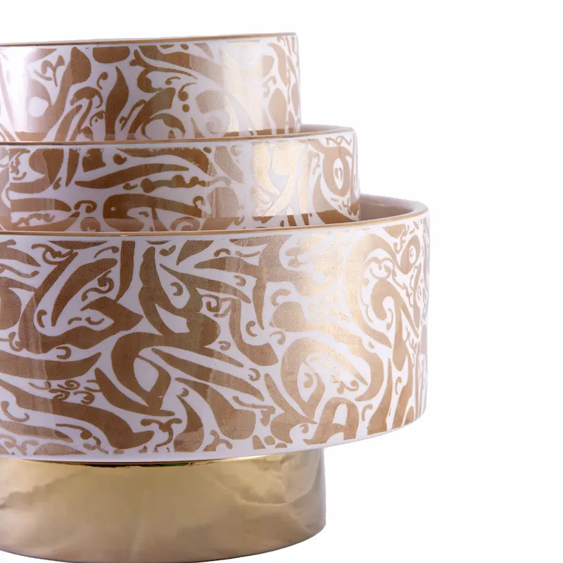 Golden Calligraphy Persian Bowl Set
