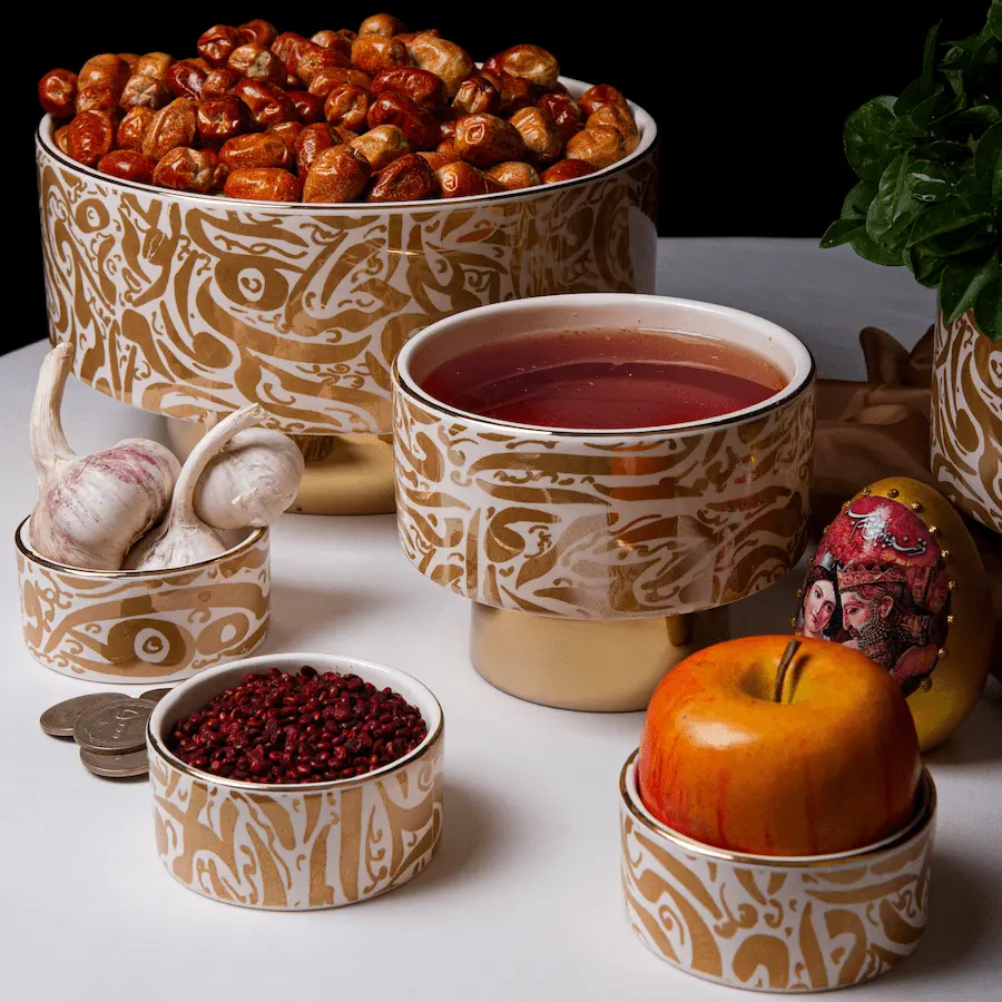 Haft Seen Decorative Set: Nubahar Ceramic Collection