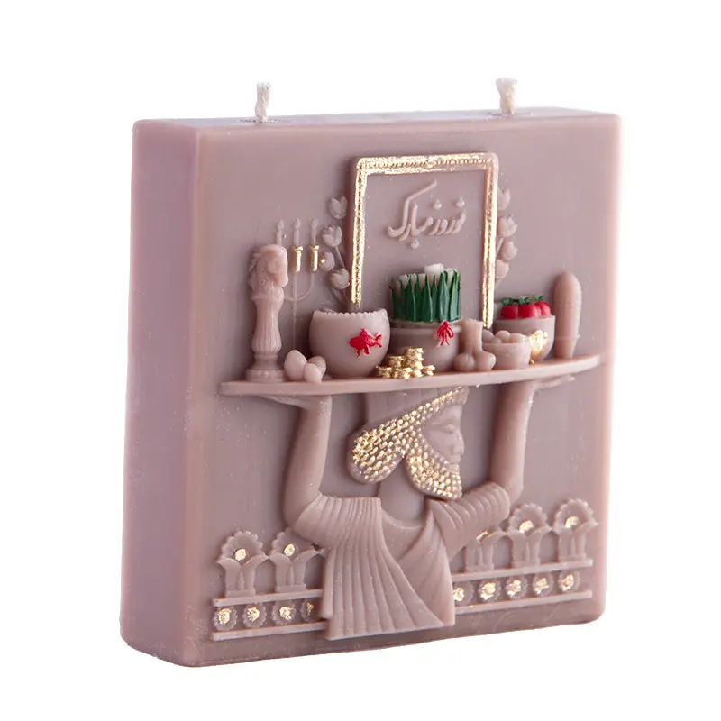 Handcrafted Haft-Sin Nowruz Candle – Persian Norooz Decorative Candle Art