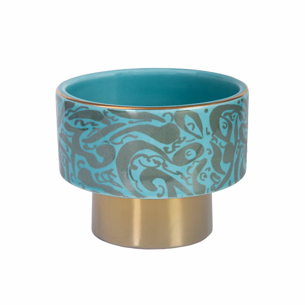 Handcrafted Turquoise Persian Calligraphy Bowl Set