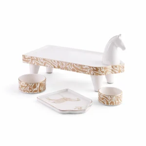 Iranian Horse Ceramic Set: Haft Sin Table Decor