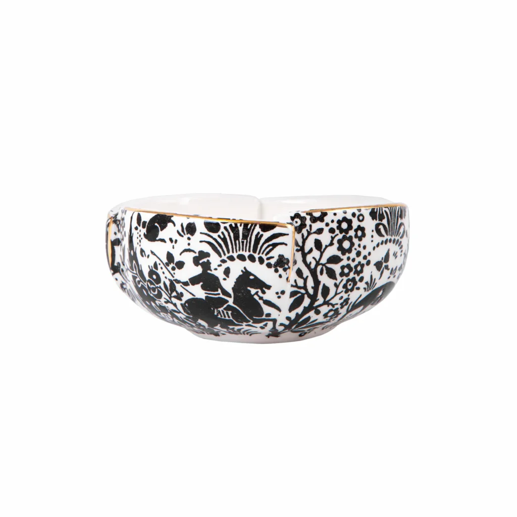 Persian Ceramic Bowl Set – Tulip Design with Shikargah Scene