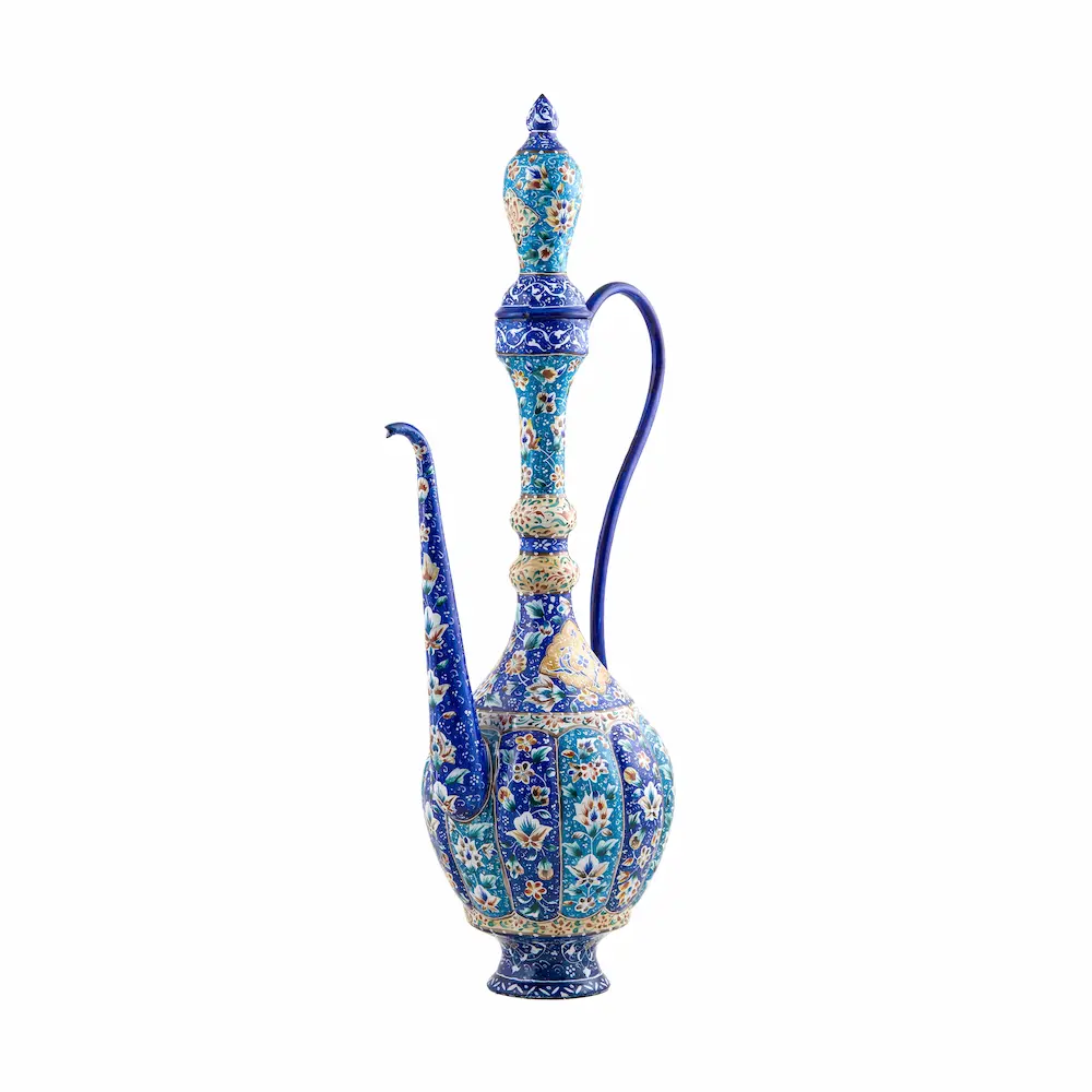 Persian Enamel Rosewater Sprinkler – Hafezieh Minakari Copper Art