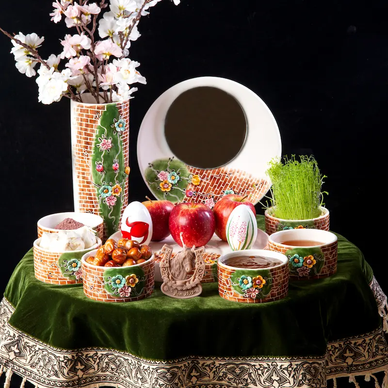 Persian Haft Seen Set – Handcrafted Ceramic Nowruz Table Décor