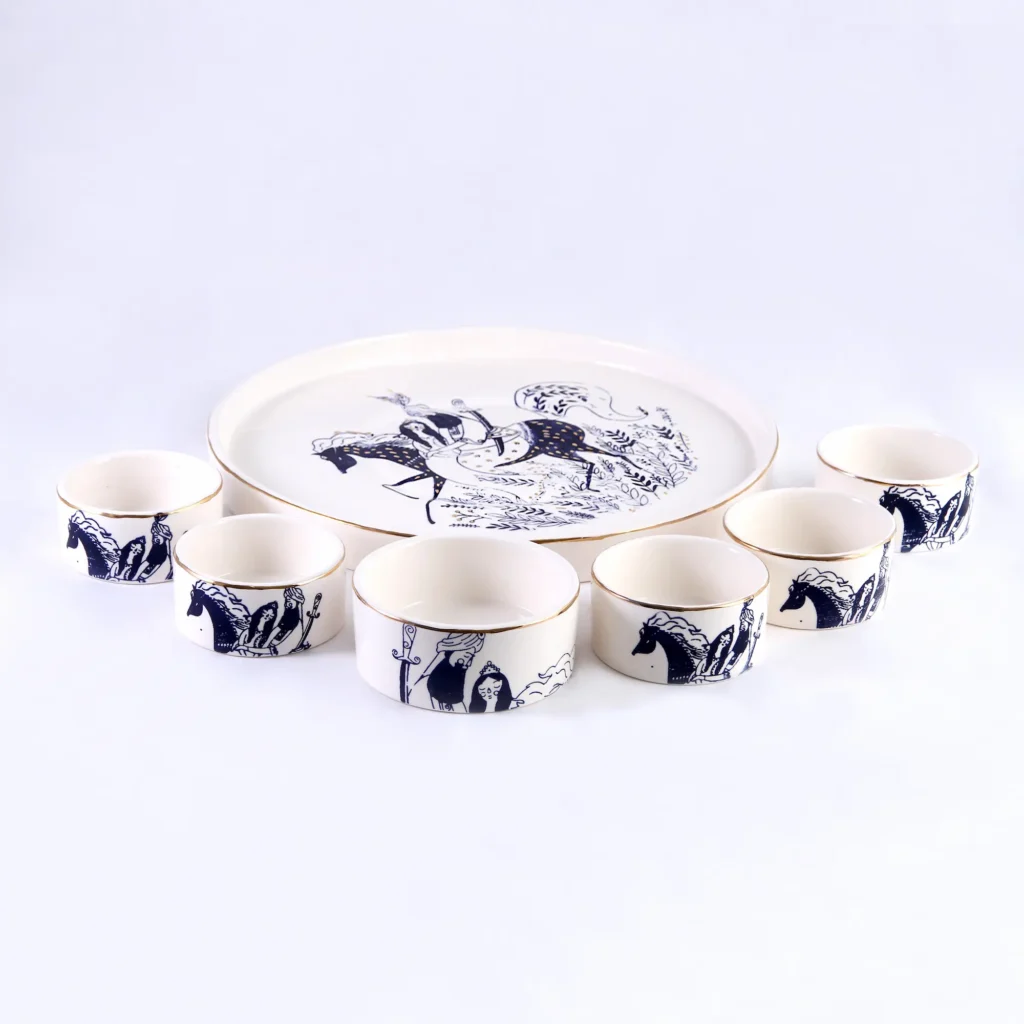 Persian Haft Sin Set – Handmade Layla & Majnun Nowruz Tableware