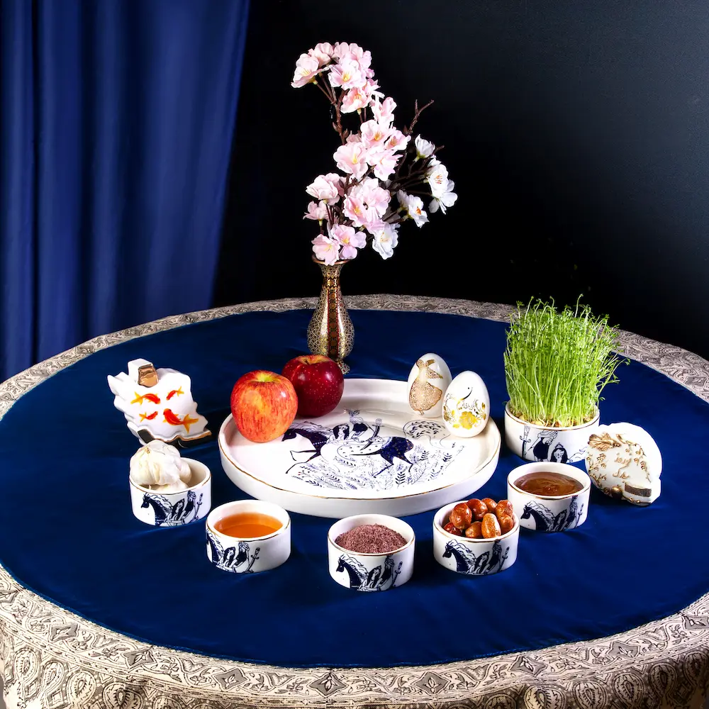 Persian Haft Sin Set – Handmade Layla & Majnun Nowruz Tableware