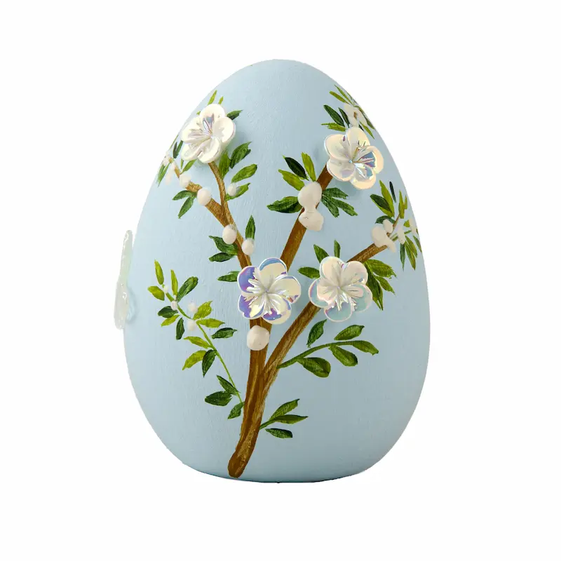 Persian Handcrafted Nowruz Egg – Turquoise Ceramic Haft Seen Egg